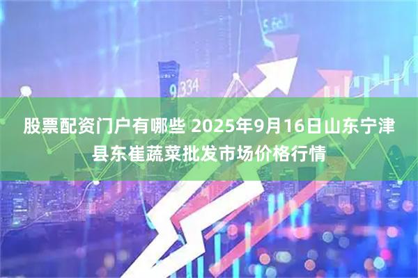 股票配资门户有哪些 2025年9月16日山东宁津县东崔蔬菜批发市场价格行情