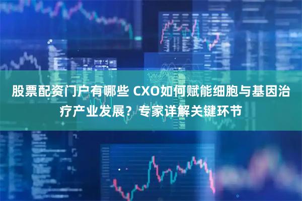 股票配资门户有哪些 CXO如何赋能细胞与基因治疗产业发展？专家详解关键环节