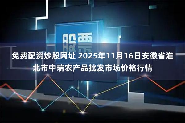 免费配资炒股网址 2025年11月16日安徽省淮北市中瑞农产品批发市场价格行情